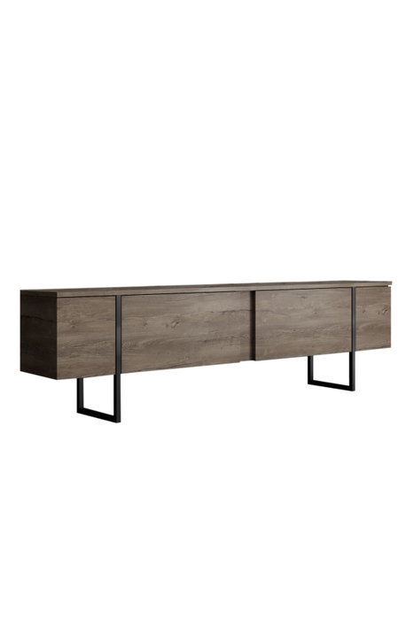 Hanah Home Conjunto Muebles Salón Nogal Negro - Consola 160cm, Soporte TV 180cm, Mesa Centro 90cm